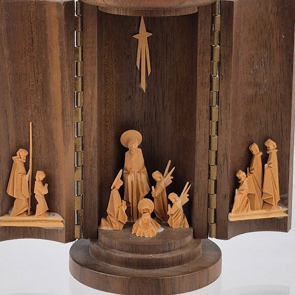 Vintage Lang Oberammergau Passion Hand-Carved Wood Creche Nativity Germany - Picture 3 of 16